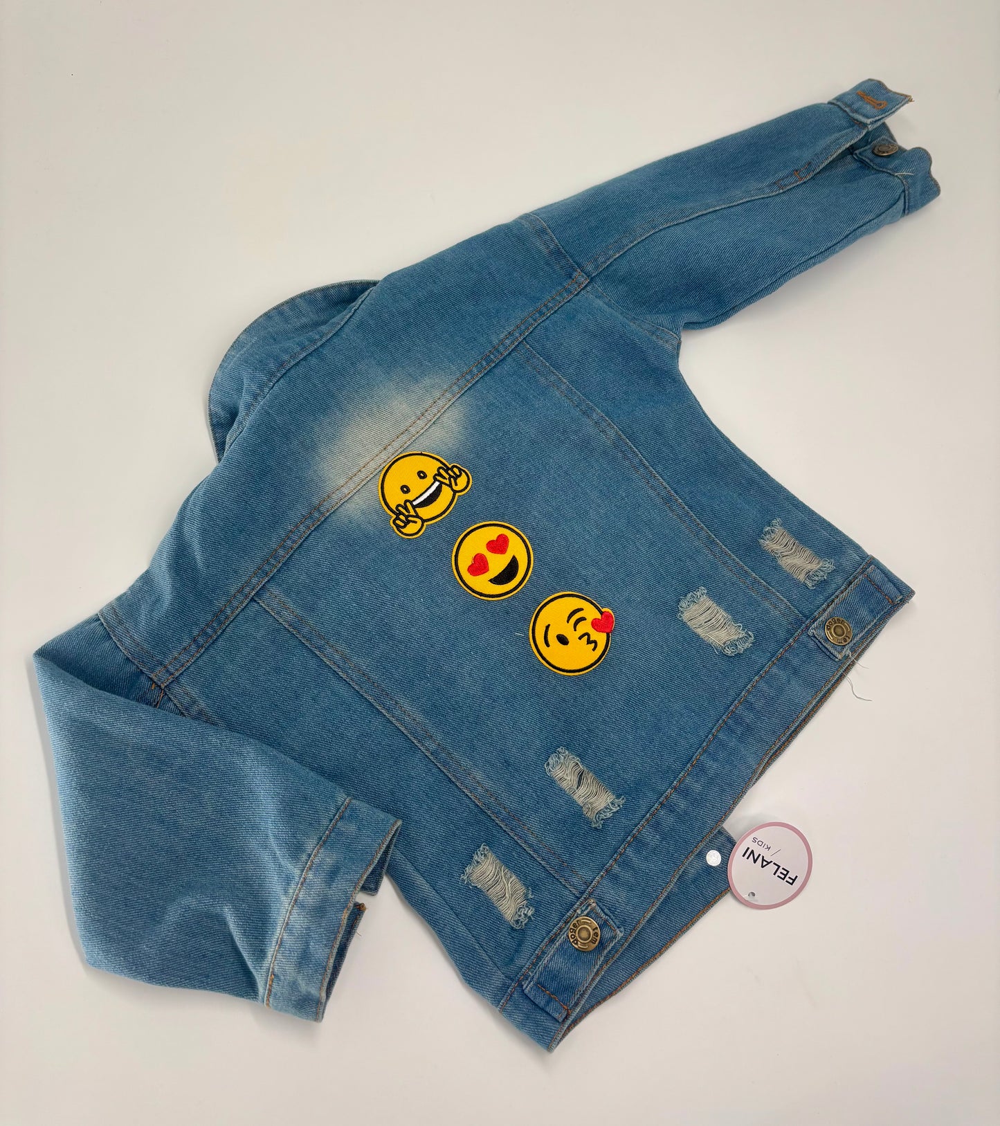 Coole Jeansjacke mit Smileys
